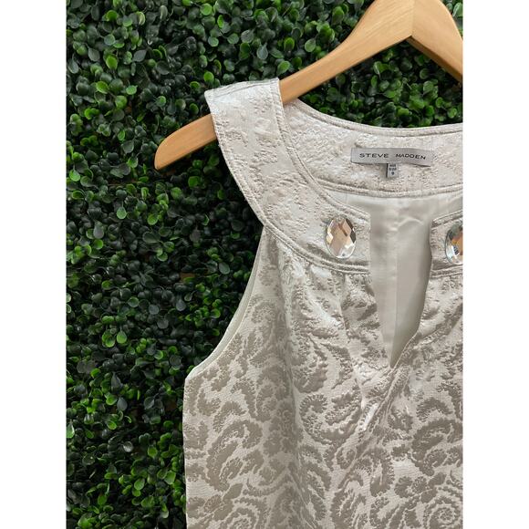 Steve Madden, Silver, White Dress, Women’s Size 8 - Picture 3 of 10